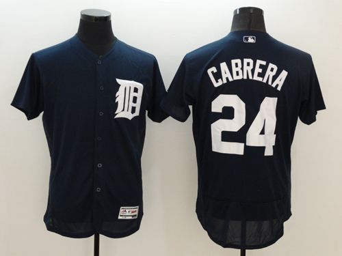 Tigers #24 Miguel Cabrera Navy Blue Flexbase Authentic Collection Stitched MLB Jersey